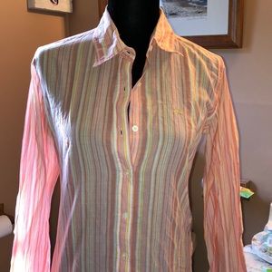 Burberry London Striped Pink Top with hallmark monogram- Authentic